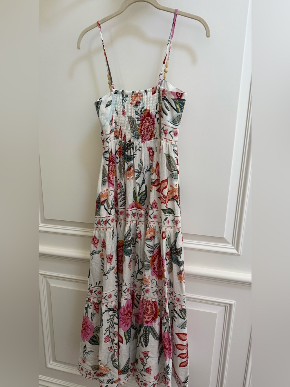 House of Harlow 1960 White Maxi Dress with Pink & Green Floral Print - Picture 4 of 9